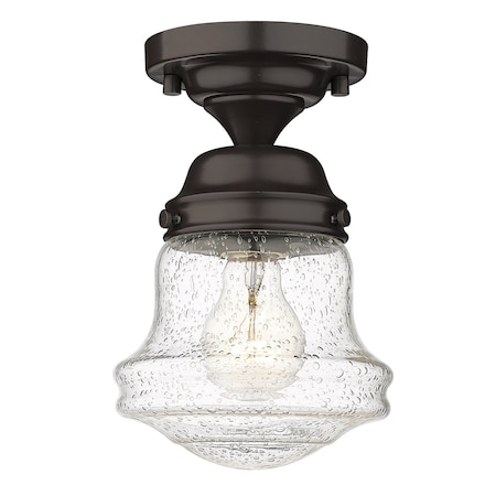 Z-Lite Vaughn 1 Light Flush Mount, Bronze And Clear Seedy 736F1-BRZ